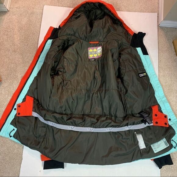 ORAGE youth unisex winter ski jacket hooded 14 XL orange light blue - Picture 10 of 15